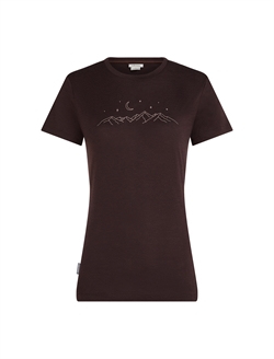 Icebreaker Women's Merino 150 Tech Lite SS Tee Sparkling Stars - Bittersweet - Kortærmet uldtrøje